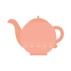tea pot hand drawn icon, colorful design