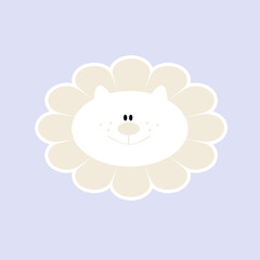 Leo der kleine knuddelige Löwe mit der Blumenmähne lila pastell