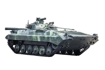 Infantry fighting vehicle isolated on white background with clipping path. BMP-2