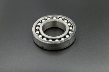 steel bearing on black background