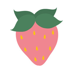 strawberry fruit hand drawn icon, colorful design