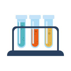 test tubes on stand, flat style