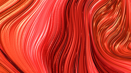 Abstract red orange background with waves luxury. 3d illustration, 3d rendering.