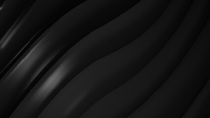 Black gray gradient geometric abstract background. Elegant curved lines and shape with color graphic design. 3d Rendering...