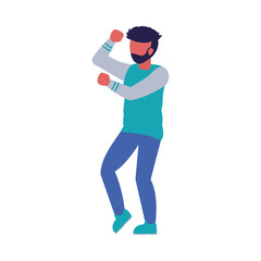 icon of cartoon man dancing, colorful design