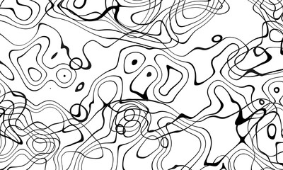 Fototapeta premium Black and white curve wave line abstract background.