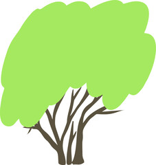 Tree vector . Illustration of a green tree. Image of a tree with foliage vector. Tree trunk vector. Nature. Ecology