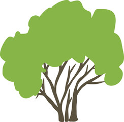 Tree vector . Illustration of a green tree. Image of a tree with foliage vector. Tree trunk vector. Nature. Ecology