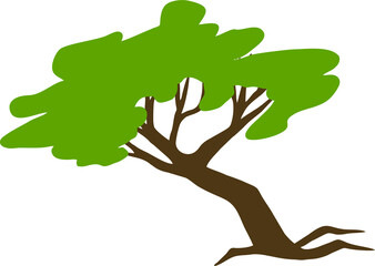 Tree vector . Illustration of a green tree. Image of a tree with foliage vector. Tree trunk vector. Nature. Ecology