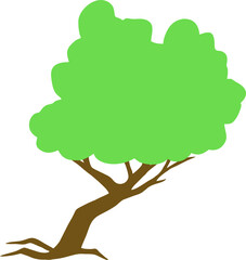 Tree vector . Illustration of a green tree. Image of a tree with foliage vector. Tree trunk vector. Nature. Ecology