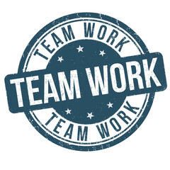 Team work grunge rubber stamp