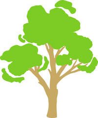 Tree vector . Illustration of a green tree. Image of a tree with foliage vector. Tree trunk vector. Nature. Ecology