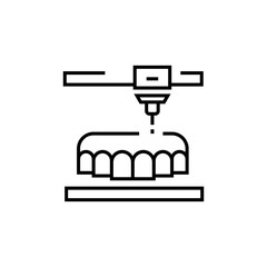 3d printing teeth icon. Dentistry vector illustration.