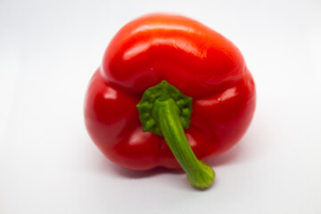 red bell pepper on white
