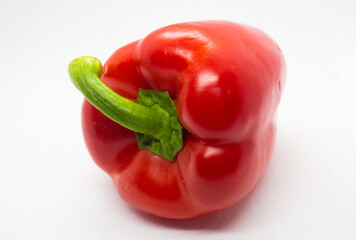 red bell pepper isolated on white