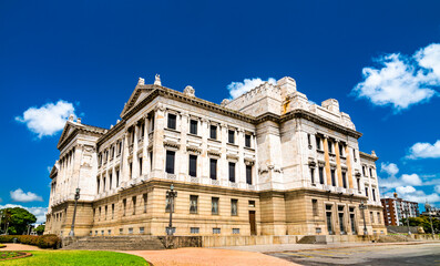 Fototapeta na wymiar Legislative Palace of Uruguay, a monumental building in Montevideo