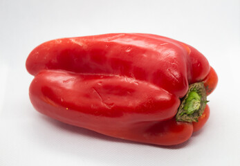 red bell pepper isolated on white