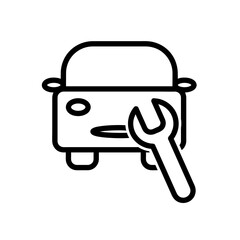 Car repair flat icon. Pictogram for web. Line stroke. Isolated on white background. Vector eps10