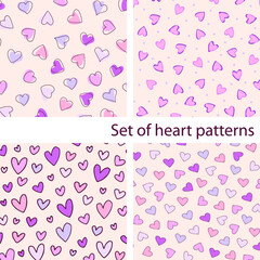 Set of heart patterns