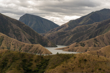 landscape with lake and mountains