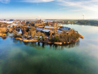 Wunderschönes Schloss in Seeburg am Süßen See im Winter