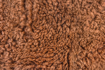 Brown fur texture, natural animal wool background