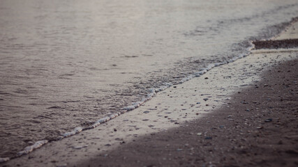 Background blue sea in winter