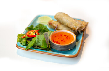 Vietnamese traditional food is mute. Restaurant serving.