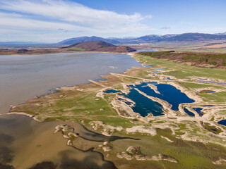 Aerial view of  Zhrebchevo Reservoir, Bulgaria