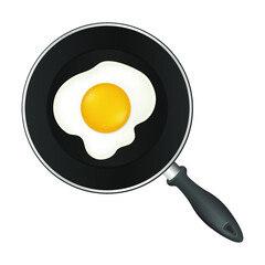 Cooking Pan Emoji Vector Design. Egg Food Art Illustration. Breakfast Restaurant Traditional Product Clipart.