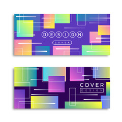 Abstract geometric shape pastel color card set