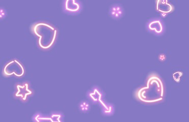 Pink hearts on a purple background.