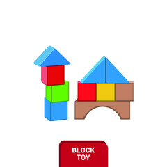 Vector image. Drawing of a building block toy.