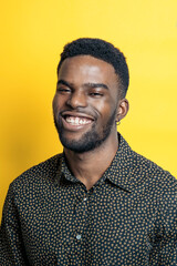 Fototapeta premium Happy Young Black Man Laughing