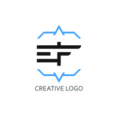 ef letter for simple logo design. a modern vector design