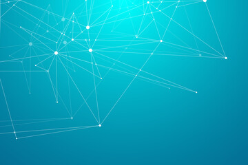 Global network connections with points and lines. Wireframe background. Abstract connection structure. Polygonal space background, illustration