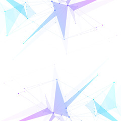 Abstract plexus background with connected lines and dots. Wave flow. Plexus geometric effect Big data with compounds. Lines plexus, minimal array. Digital data visualization, illustration