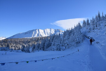 Naklejka premium Polish mountains Tatry winter snow in the mountain