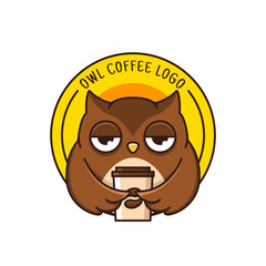 coffee logo with cute owl