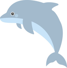 Obraz premium Cute cartoon funny dolphin illustration for children's book magazine