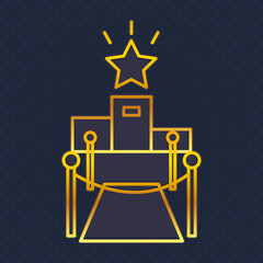 red carpet design with podium and star, line style