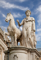 Fototapeta na wymiar Rome - The Castor statue in Piazza del Campidoglio.