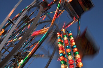 Blur motion of ferris wheel at night