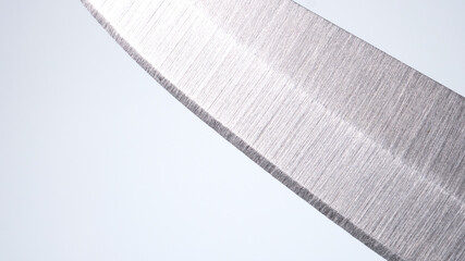 Closeup Stainless steel kitchen knife on white background, Blank for design.