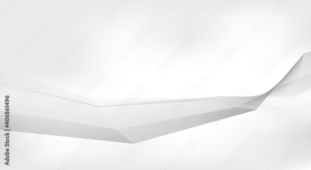 Poster Light gray background with transparent broken line. Minimal graphics