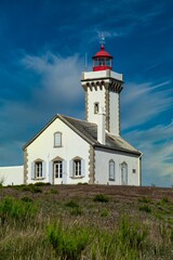Foals Lighthouse on cliffs of Belle-Ile-en-Mer - 406861628
