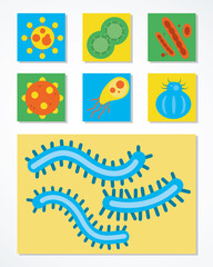 bacterias and virus collection, colorful design