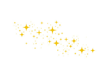 Gold flying stars confetti magic christmas frame vector, premium sparkles stardust border background.