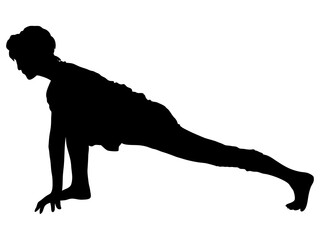 ローランジのポーズをする女性シルエット