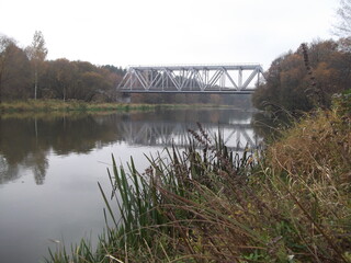 The Usha River. Landscapes of Belarus.